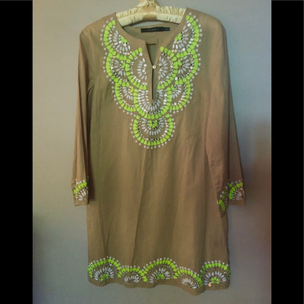 Beautifully Exotic Beaded Cotton Tunic Top